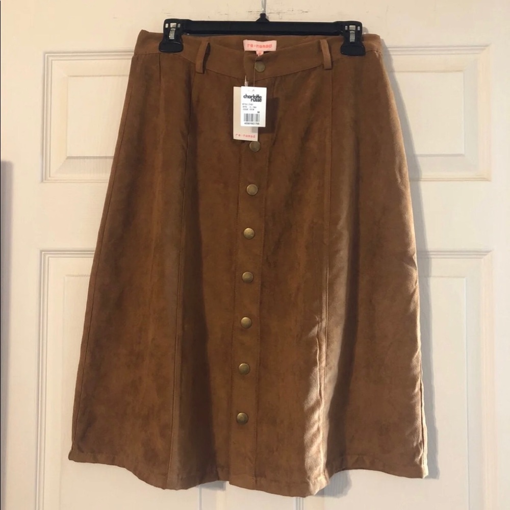 Charlotte Russe Faux Suede Midi Skirt
